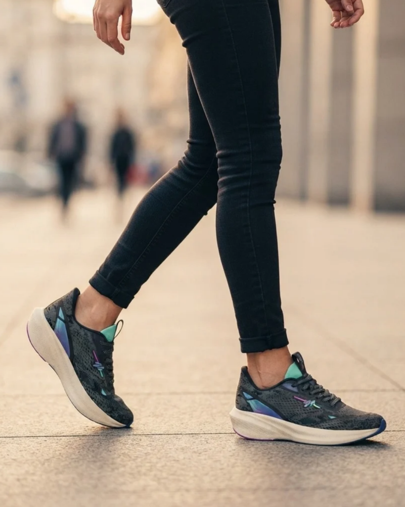 Tênis Feminino Para Correr Actvitta 4849.307 Jogging Chumbo Preto Azul Sky - Imagem 2