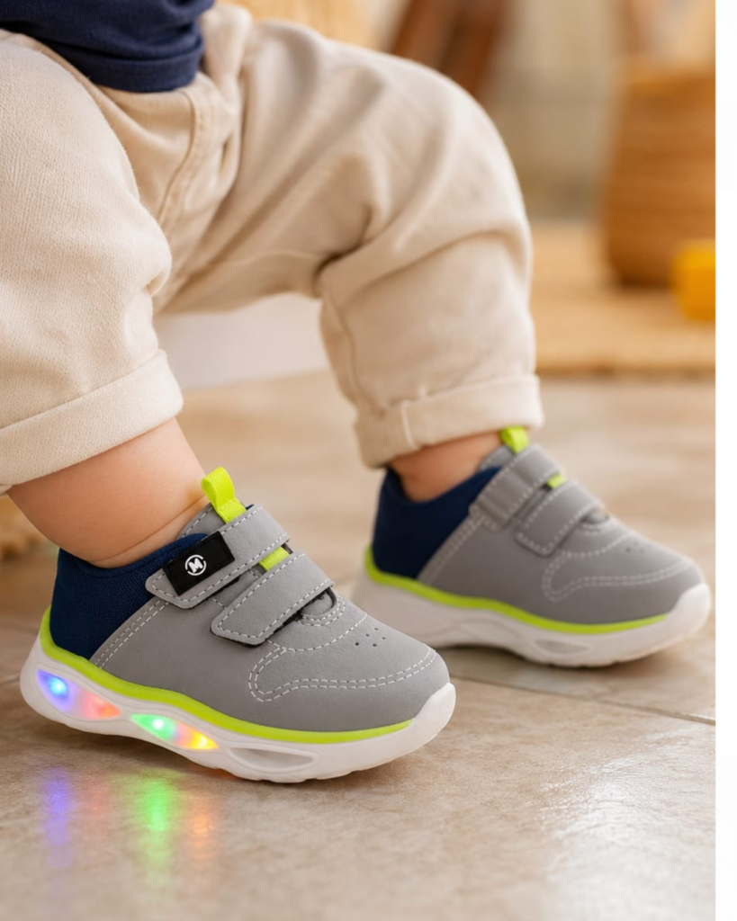 Tênis Molekinho Baby Led Marinho Cinza 2620.116