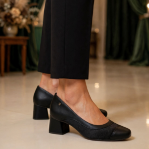 Sapato Campesi Salto Bloco Preto cp763