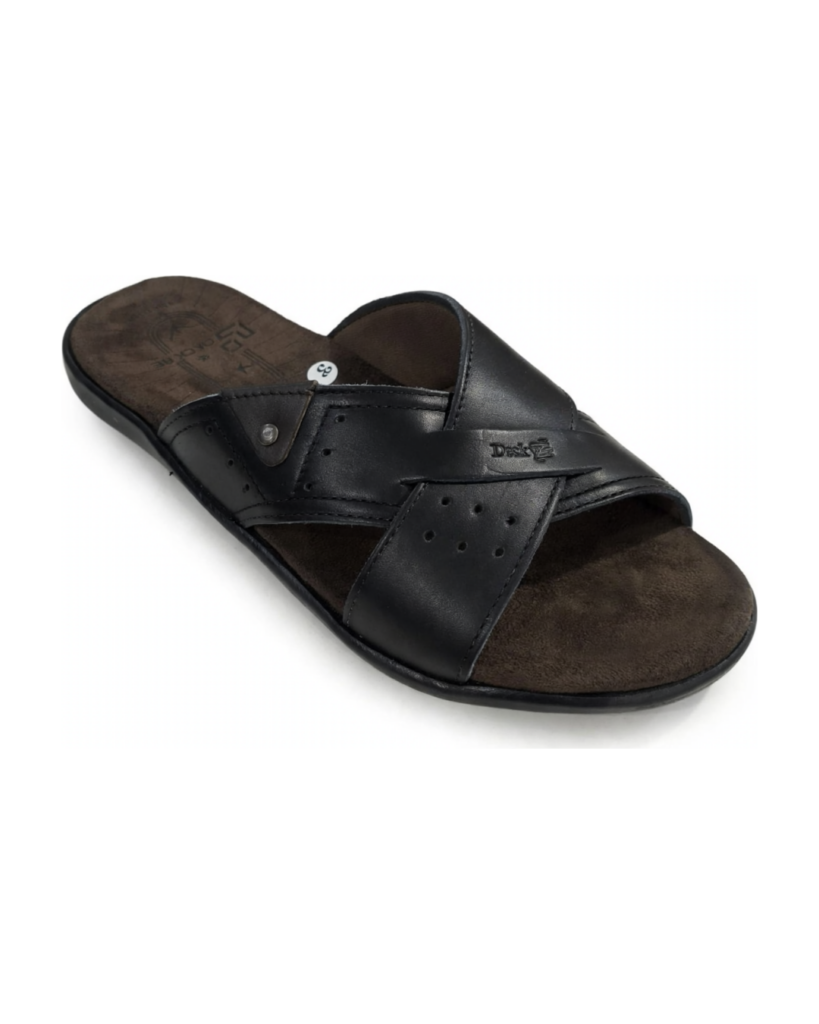 chinelo masculino deck be 5200 preto em couro - Imagem 2