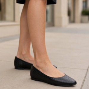 Sapatilha Moleca Preto Bico Fino Croco 5635.800
