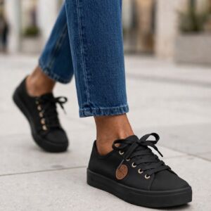 Tênis Moleca Etiqueta Napa Preto 5667.802