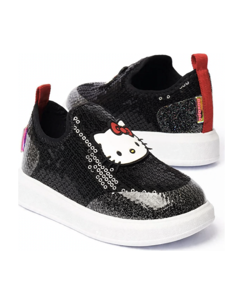 Tênis paete preto hello kitty menina novopé calce fácil solado borracha - Imagem 2
