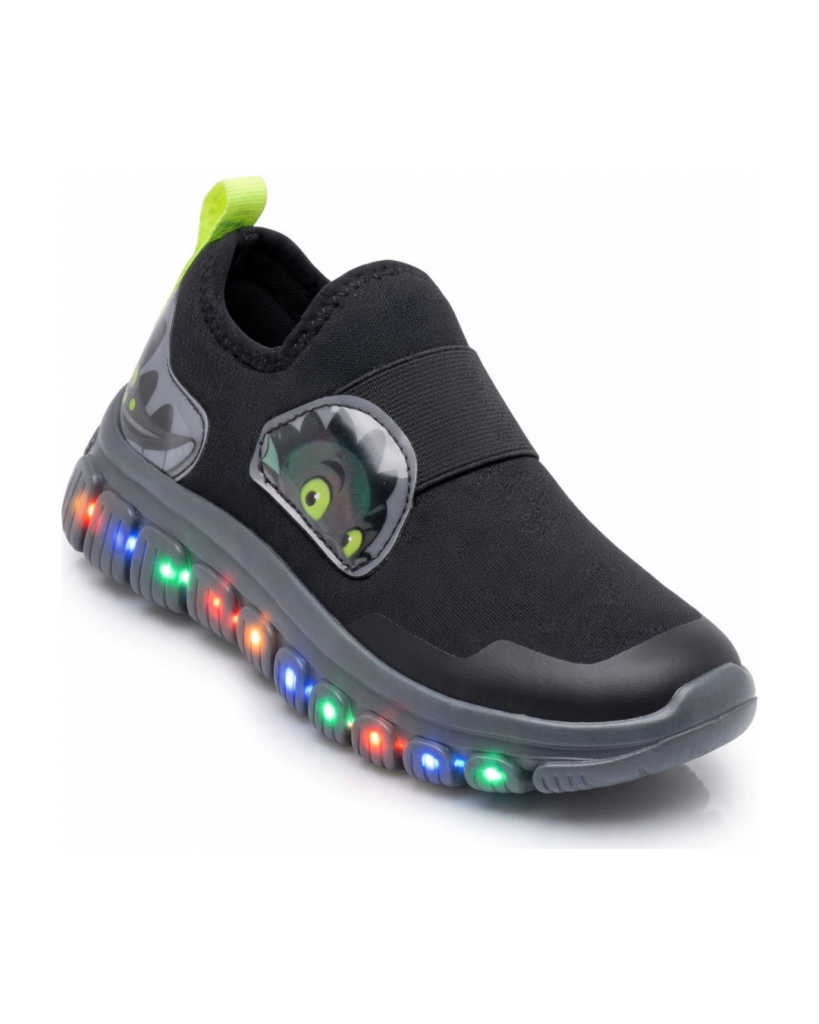 Tênis menino Novopé 99001077 dragão com led - Imagem 2