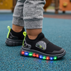 Tênis baby menino Novopé 99001077 preto com led dragão